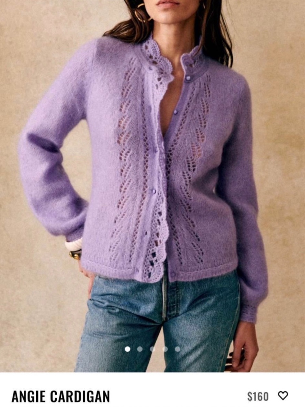 Sezane Angie Cardigan Size XXS Lilac